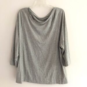 Soft Surroundings | Scoop Neck Top Womens Size 3X XXXL Gray Pullover 3/4 Sleeve